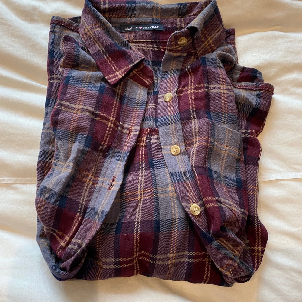 Brandy Melville plaid button down
